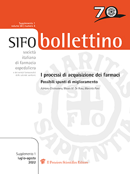 2022 Vol. 68 Suppl. 1 al N. 4 Luglio-AgostoI processi di acquisizione dei farmaciPossibili spunti di miglioramento